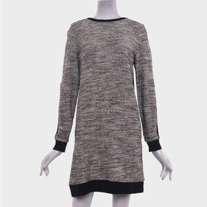 Zara W&B Collection Black/Gray Sweater-Like Long Sleeved Mini Dress Size Medium